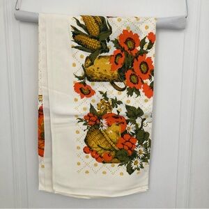 Floral Harvest Green Orange Kitchen Tablecloth Vintage Outdoor Table Picnic Fun